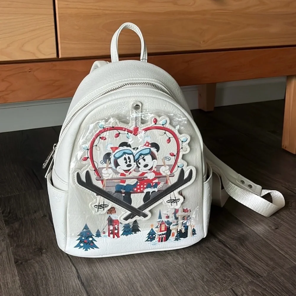 NWT Disney Loungefly Mickey & Minnie Mouse Holiday Backpack